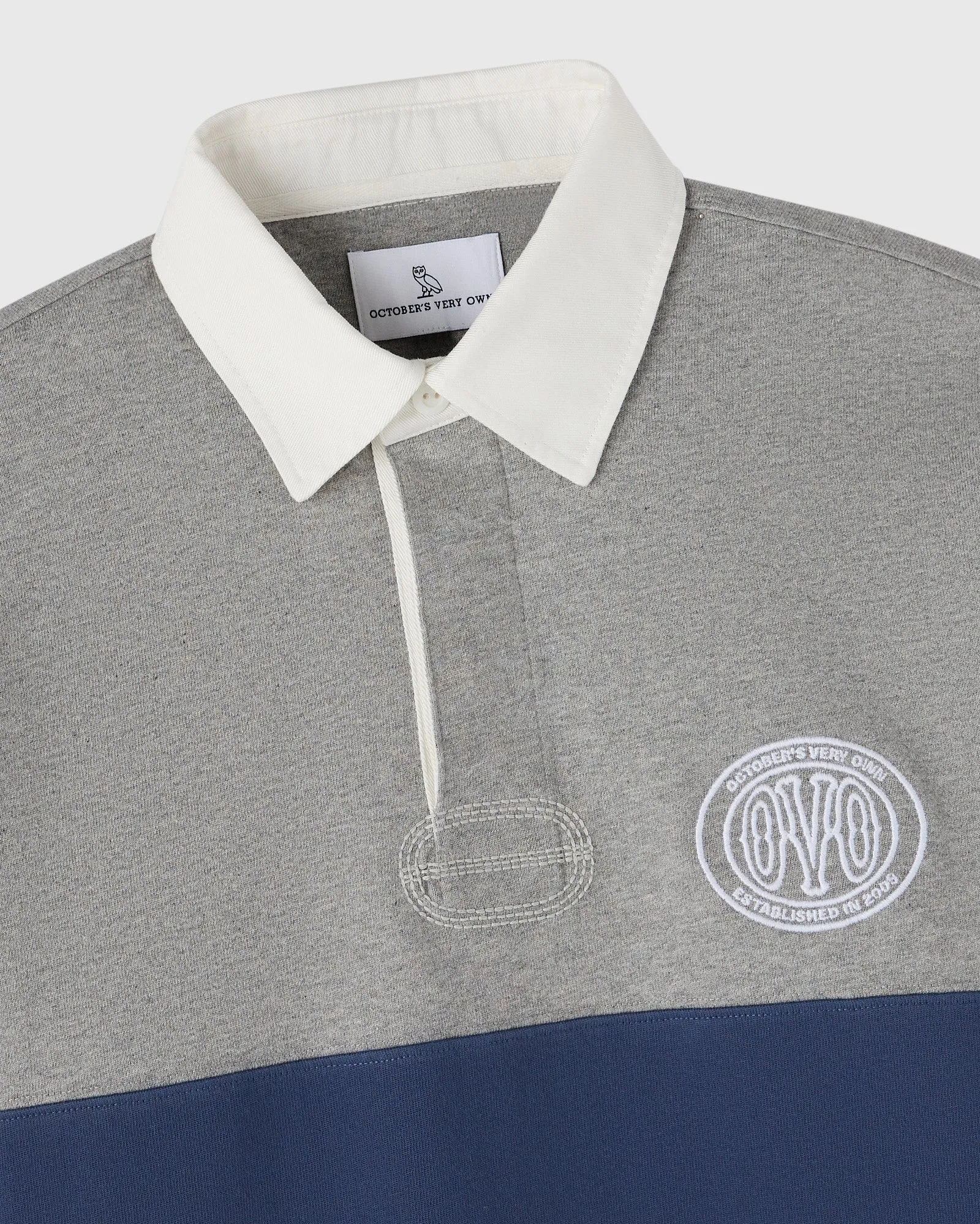 COLOR BLOCK RUGBY POLO - HEATHER GREY sold by OVO product image thumbnail 2