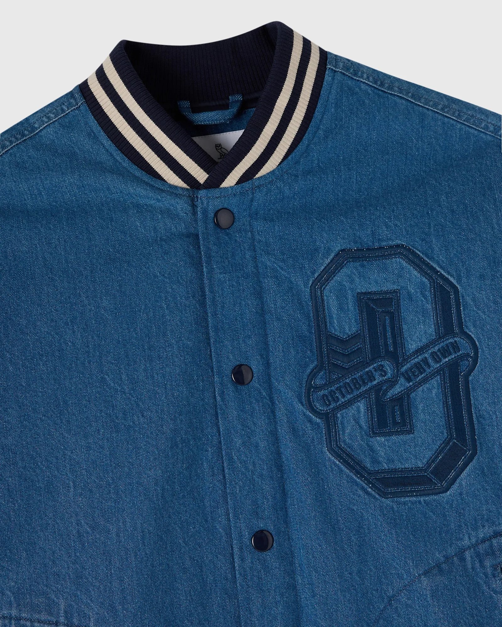 Denim Varsity Jacket - Rinse Wash sold by OVO product image thumbnail 5