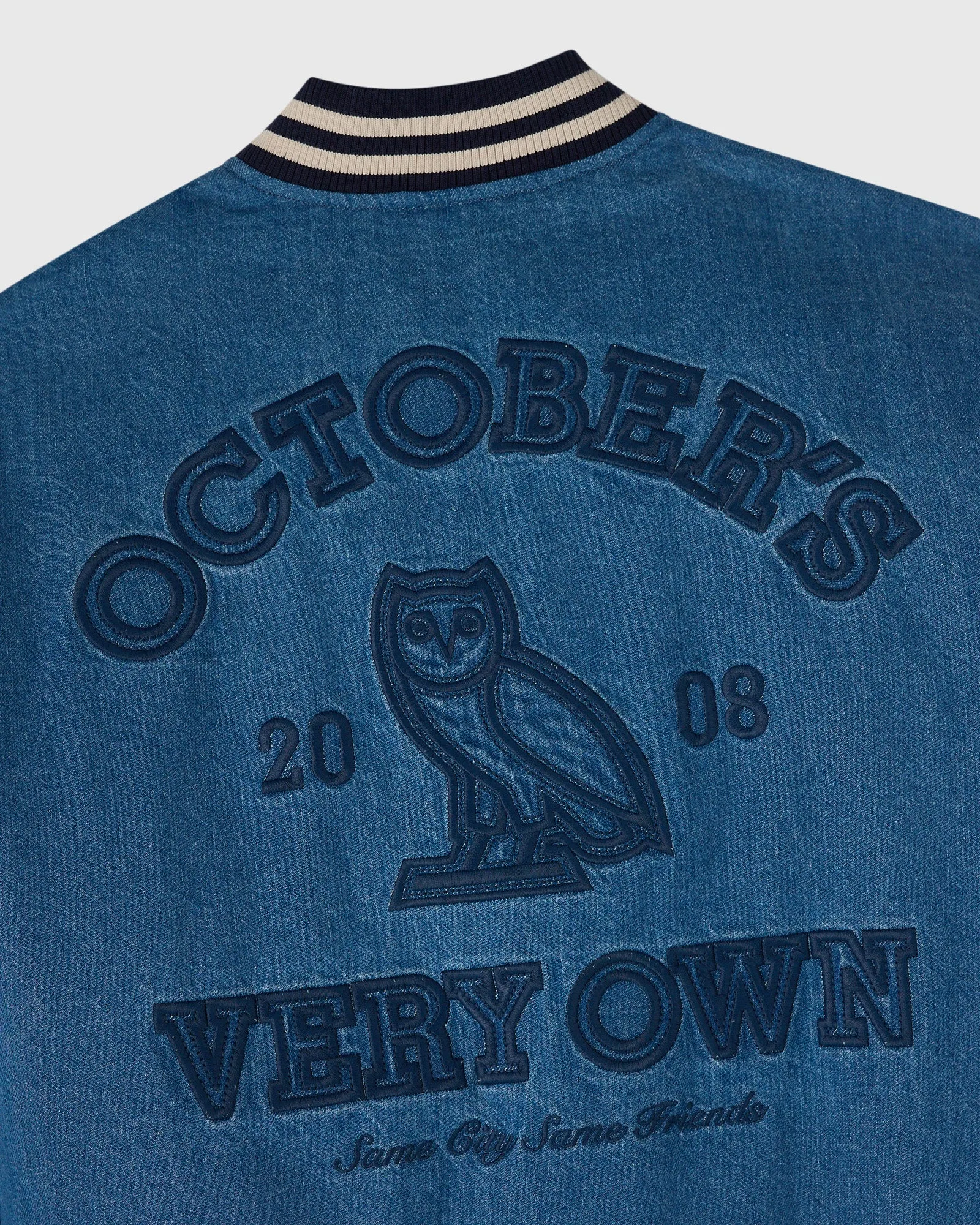Denim Varsity Jacket - Rinse Wash sold by OVO product image thumbnail 3