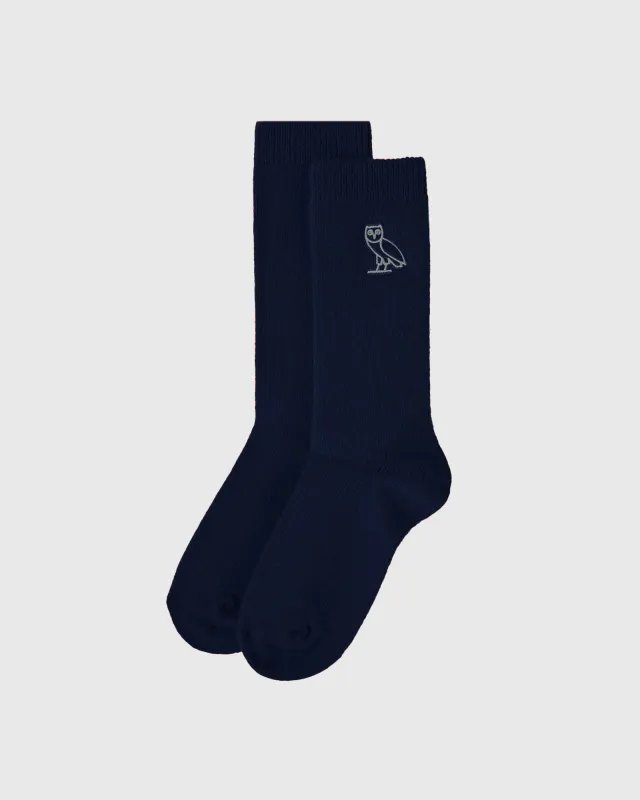 Wool Blend Crew Sock - Peacoat sold by OVO