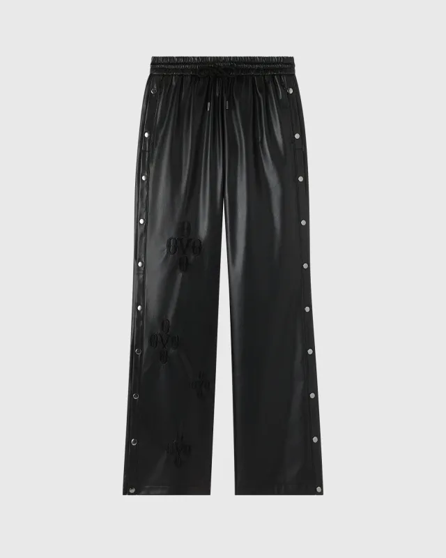 Pom Pom Faux-Leather Track Pant - Black sold by OVO