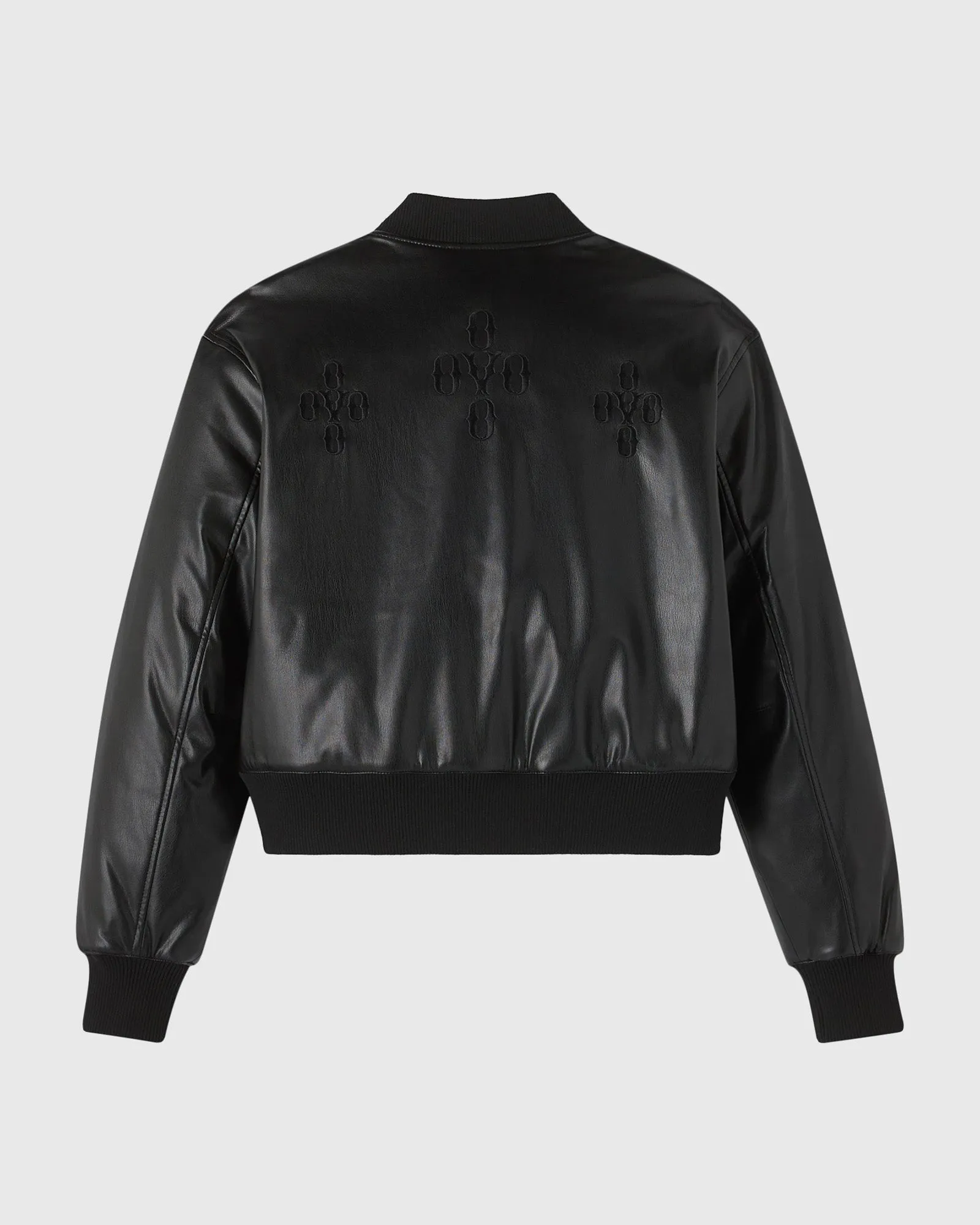 Pom Pom Faux-Leather Bomber Jacket - Black sold by OVO product image thumbnail 2