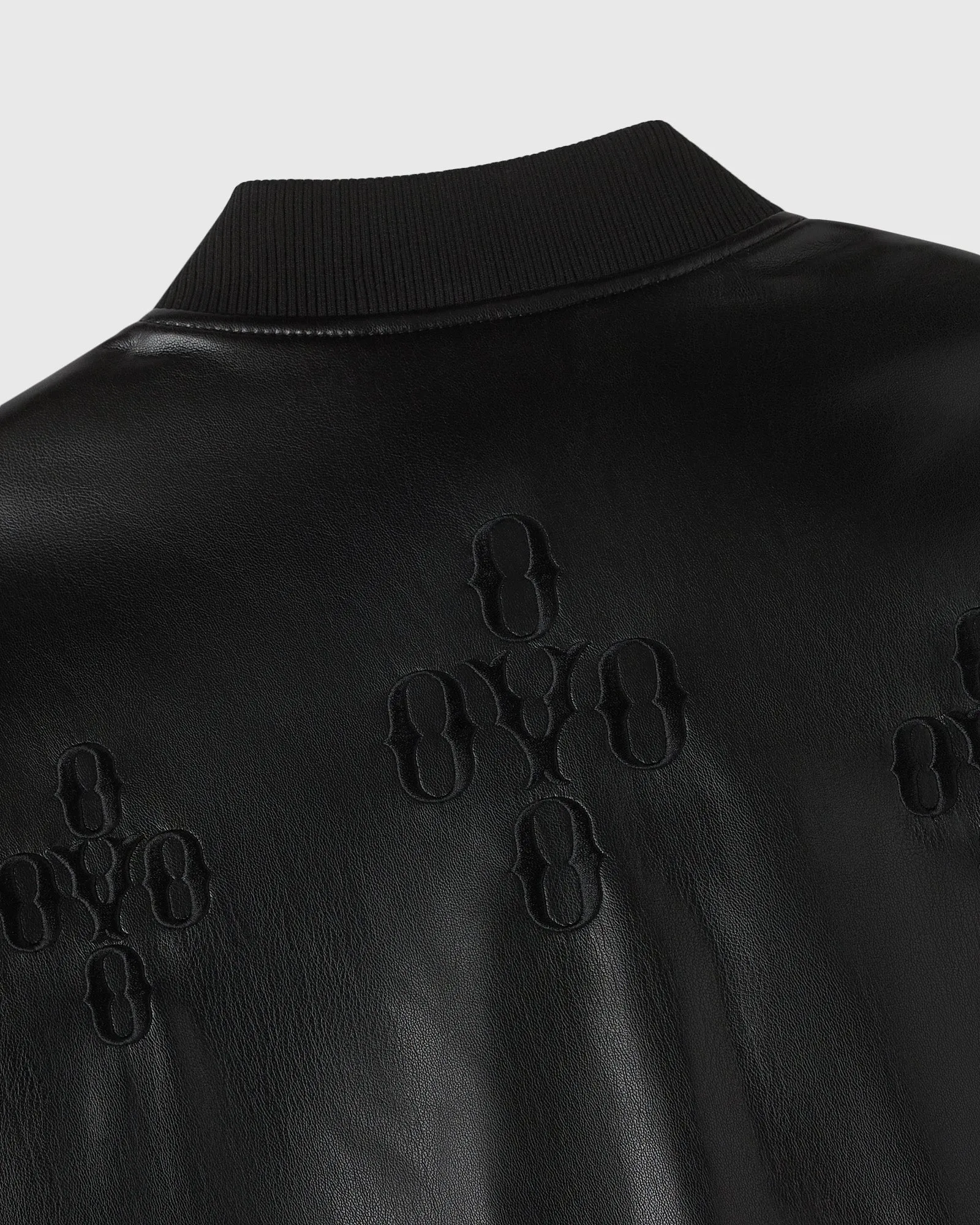 Pom Pom Faux-Leather Bomber Jacket - Black sold by OVO product image thumbnail 5