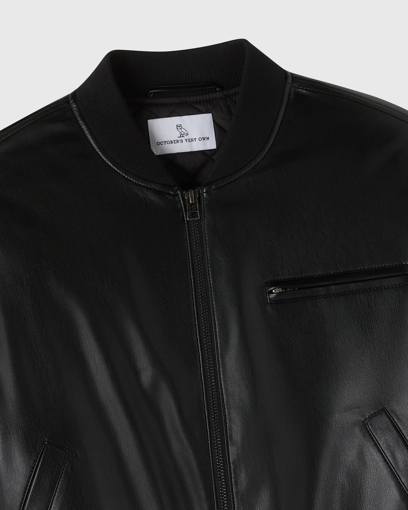 Pom Pom Faux-Leather Bomber Jacket - Black sold by OVO product image thumbnail 3
