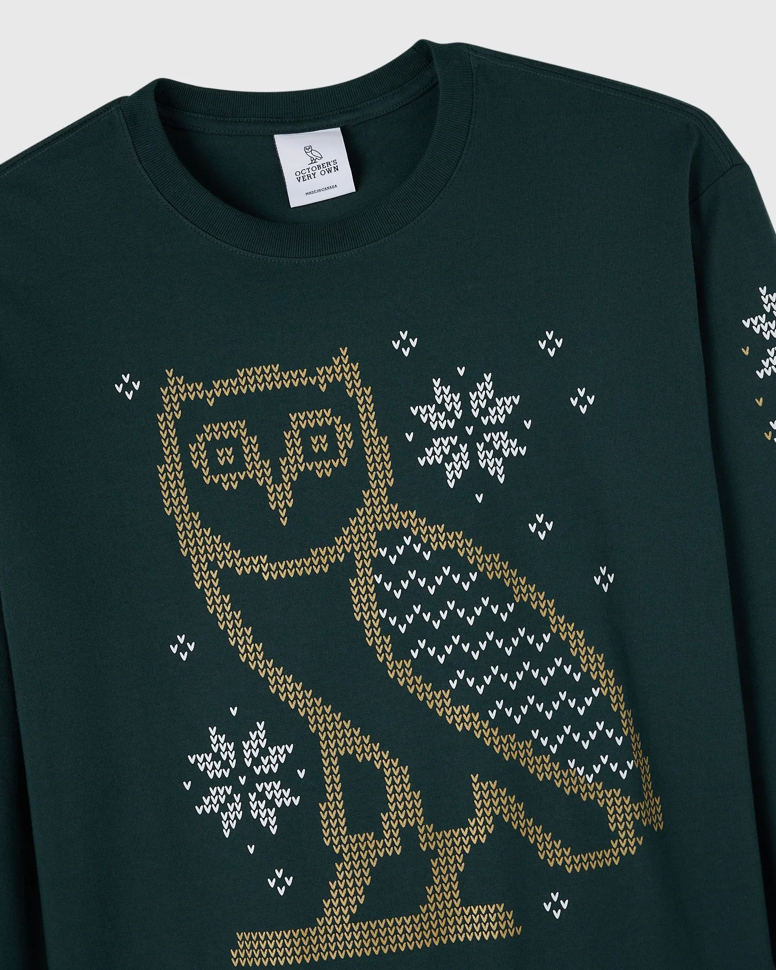 Snowflake Owl Long-Sleeve Tee - Midnight Green sold by OVO product image thumbnail 2