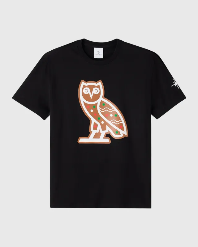 Gingerbread Owl Tee - Black sold by OVO