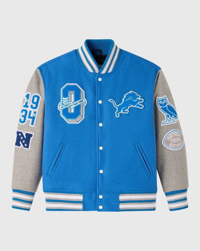 NFL Detroit Lions Varsity Jacket - Blue sold by OVO