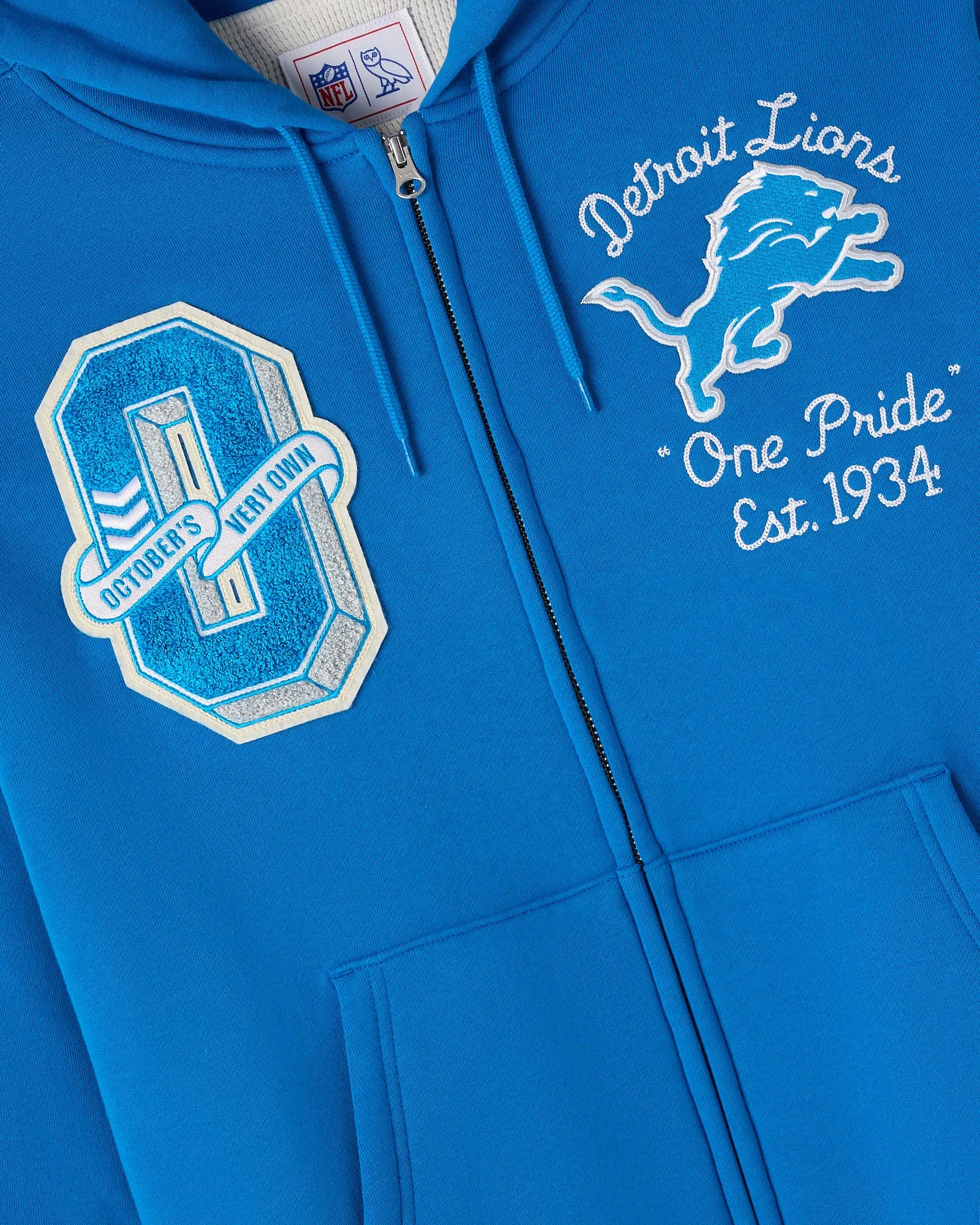 NFL Detroit Lions Waffle Lined Hoodie - Blue sold by OVO product image thumbnail 3