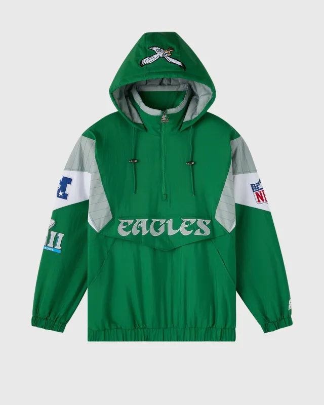 NFL STARTER Philadelphia Eagles Pullover Jacket - Green sold by OVO