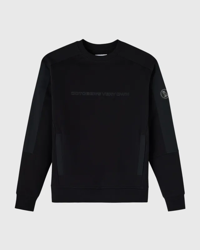 Nylon Overlay Crewneck - Black made by OVO