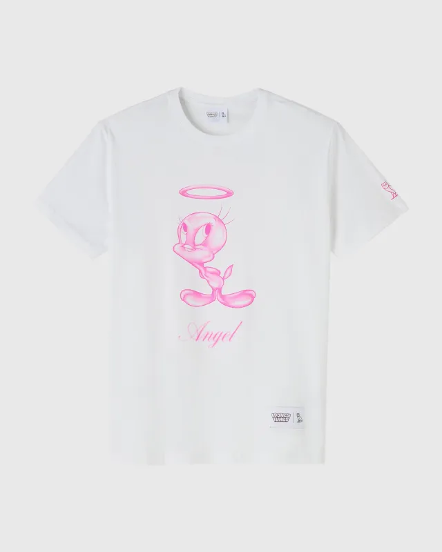 Looney Tunes Tweety Bird Airbrush Tee - White sold by OVO