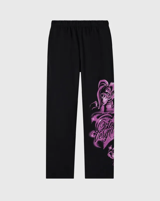 Looney Tunes Airbrush Open-Hem Sweatpant - Black made by OVO