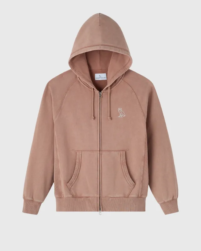Muskoka Raglan Full-Zip Hoodie - Clay Pink made by OVO