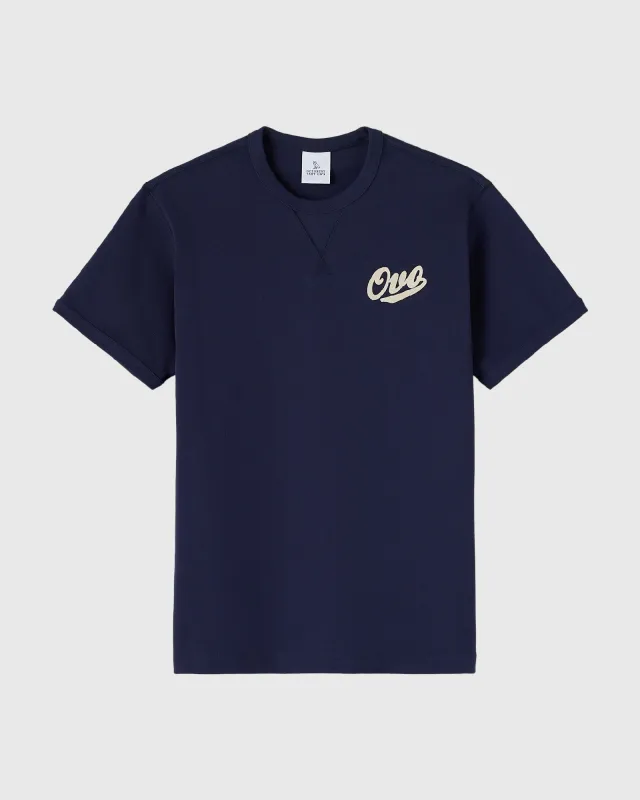 Shop Chainstitch Gusset Tee - Navy made by OVO