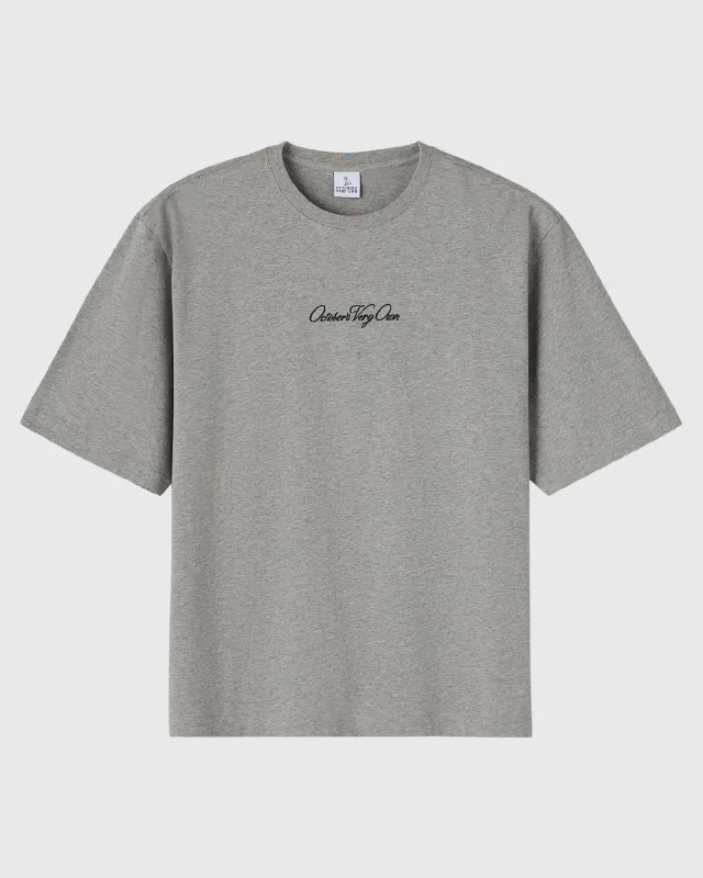 Luxe Jersey Script Tee - Heather Grey sold by OVO