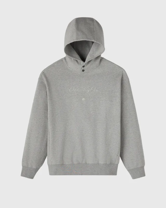 Double Knit Script Hoodie - Heather Grey sold by OVO