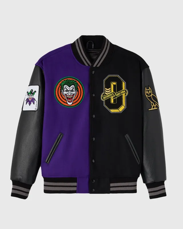 Batman x The Joker Split Varsity Jacket - Black made by OVO