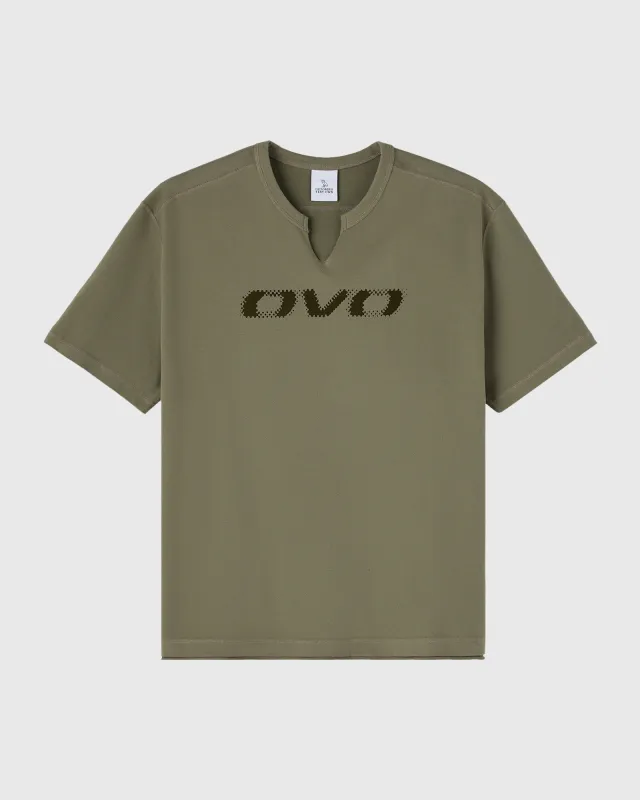 Split Neck Tee - Olive Green made by OVO