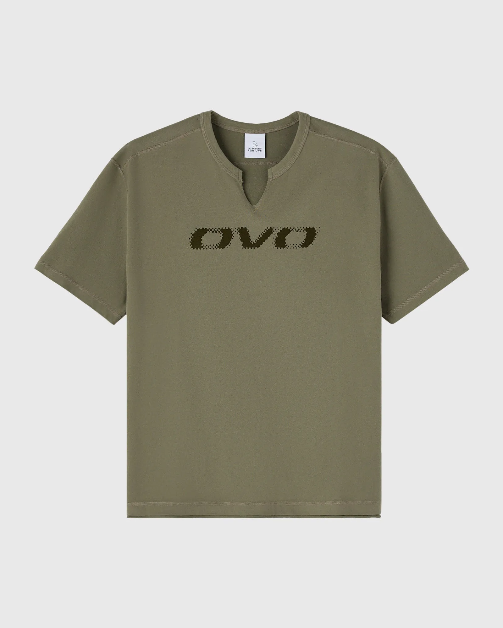 Split Neck Tee - Olive Green sold by OVO