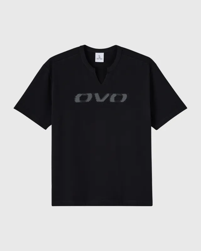Split Neck Tee - Black made by OVO