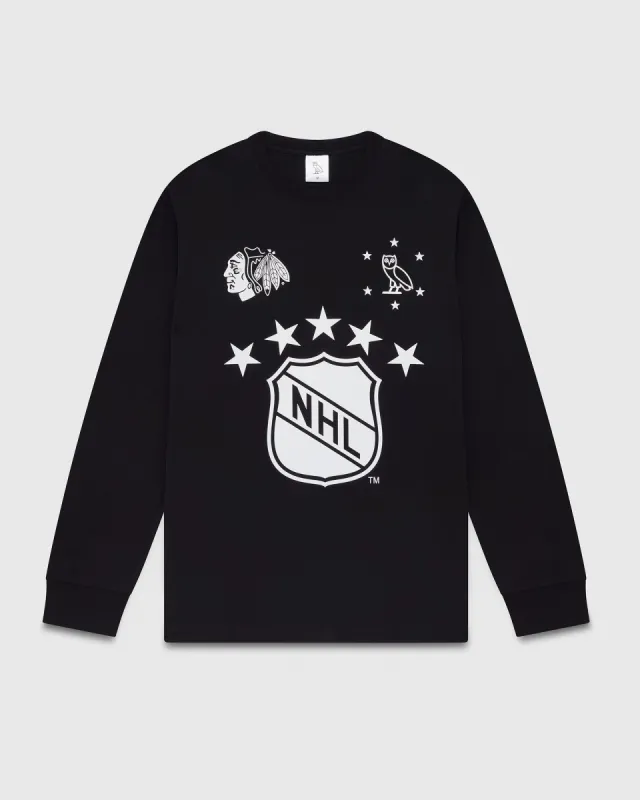 Chicago Blackhawks Longsleeve T-Shirt - Chicago Black/White sold by OVO