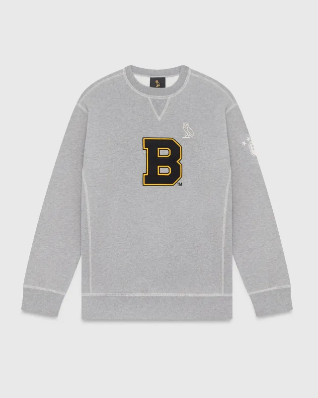 Boston Bruins Crewneck - Heather Grey sold by OVO