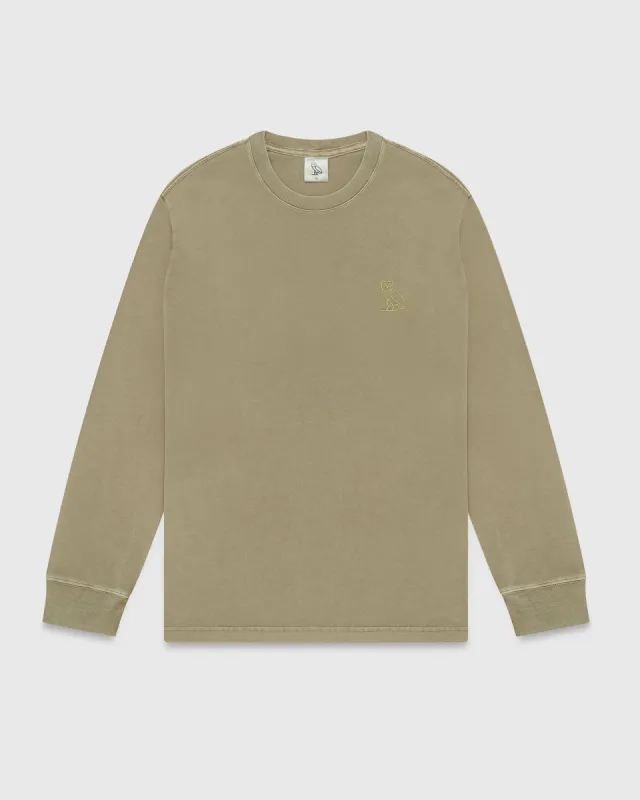 Muskoka Garment Dyed Longsleeve T-Shirt - Sand sold by OVO