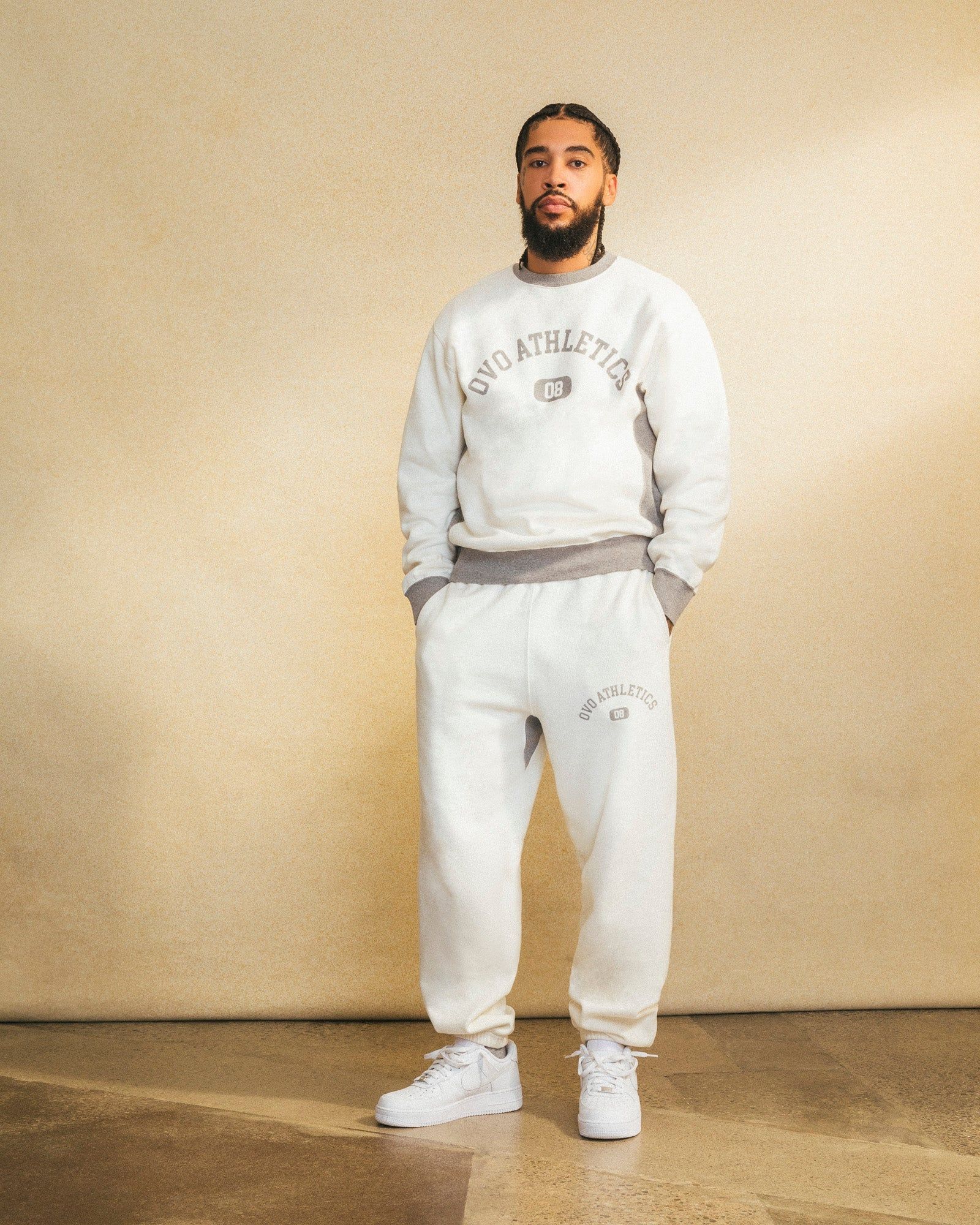 OVO Athletics Crewneck - Off-White/Heather Grey sold by OVO product image thumbnail 2