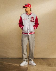 NCAA Alabama Crimson Tide Fleece Varsity Jacket - Grey/Alabama Red sold by OVO