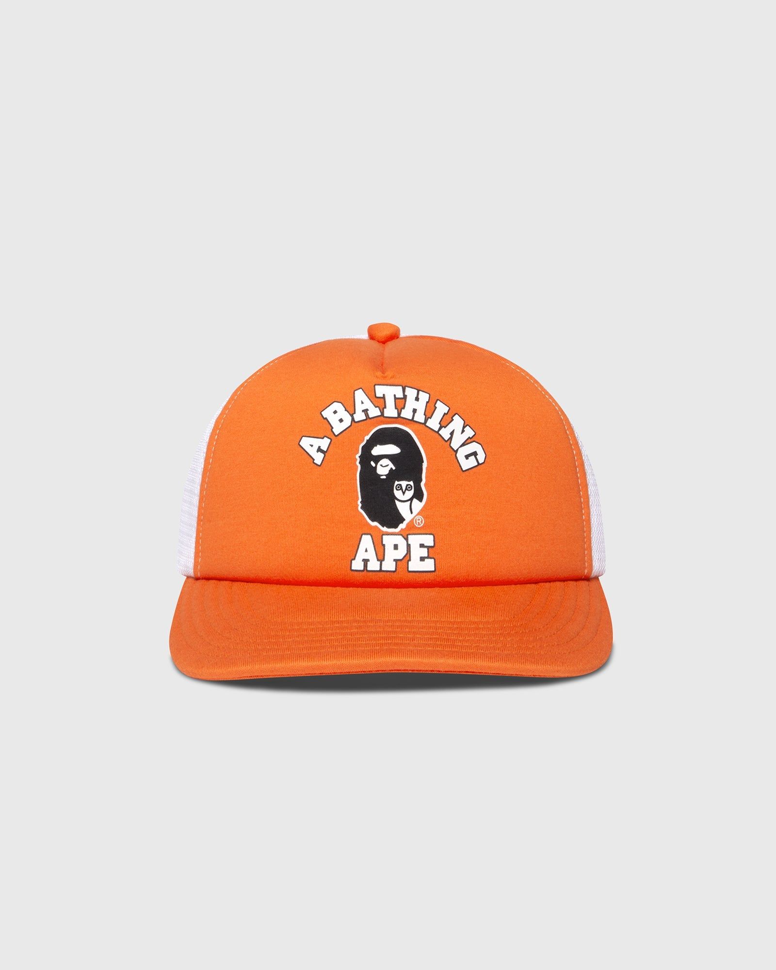 BAPE College Trucker Hat - Orange sold by OVO