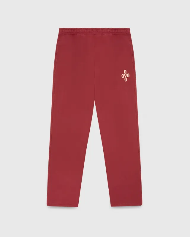 Pom Pom Open Hem Sweatpant - Red sold by OVO