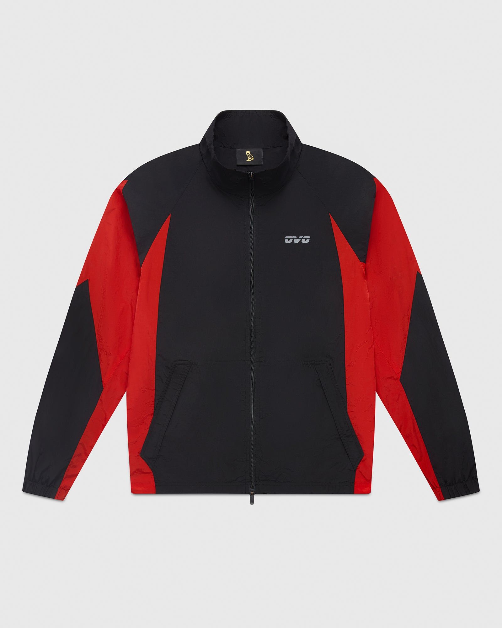 Nylon Track Jacket - Black/Red sold by OVO