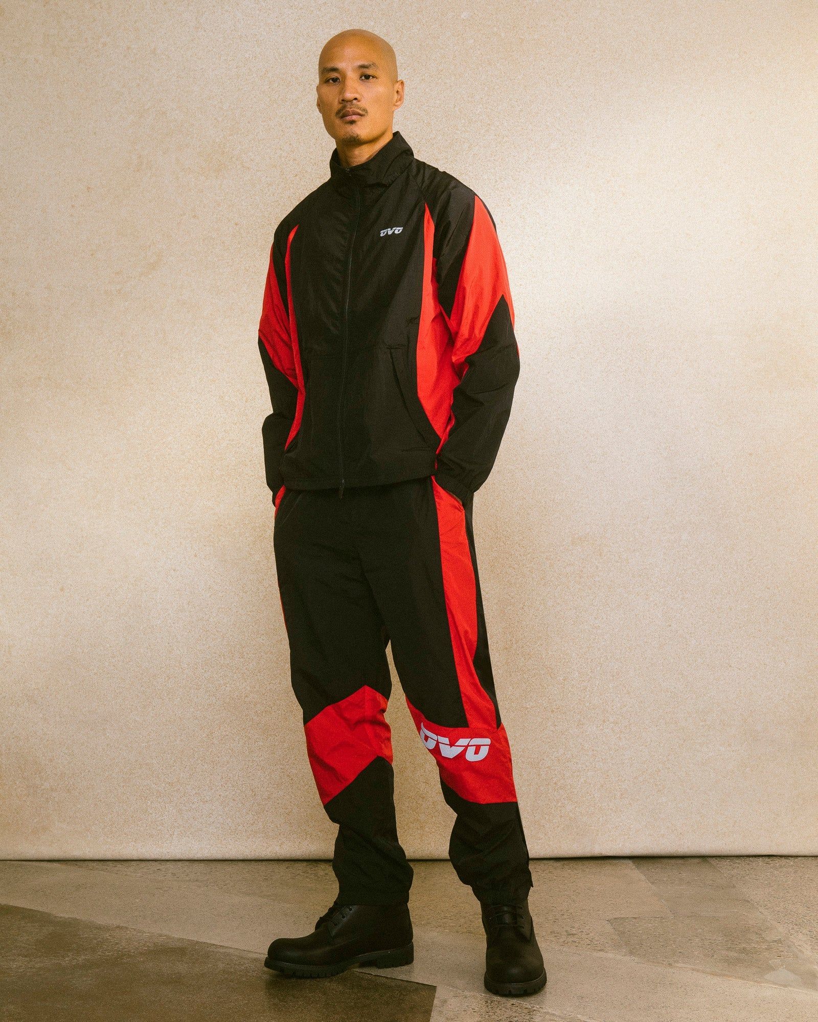 Nylon Track Jacket - Black/Red sold by OVO product image thumbnail 2