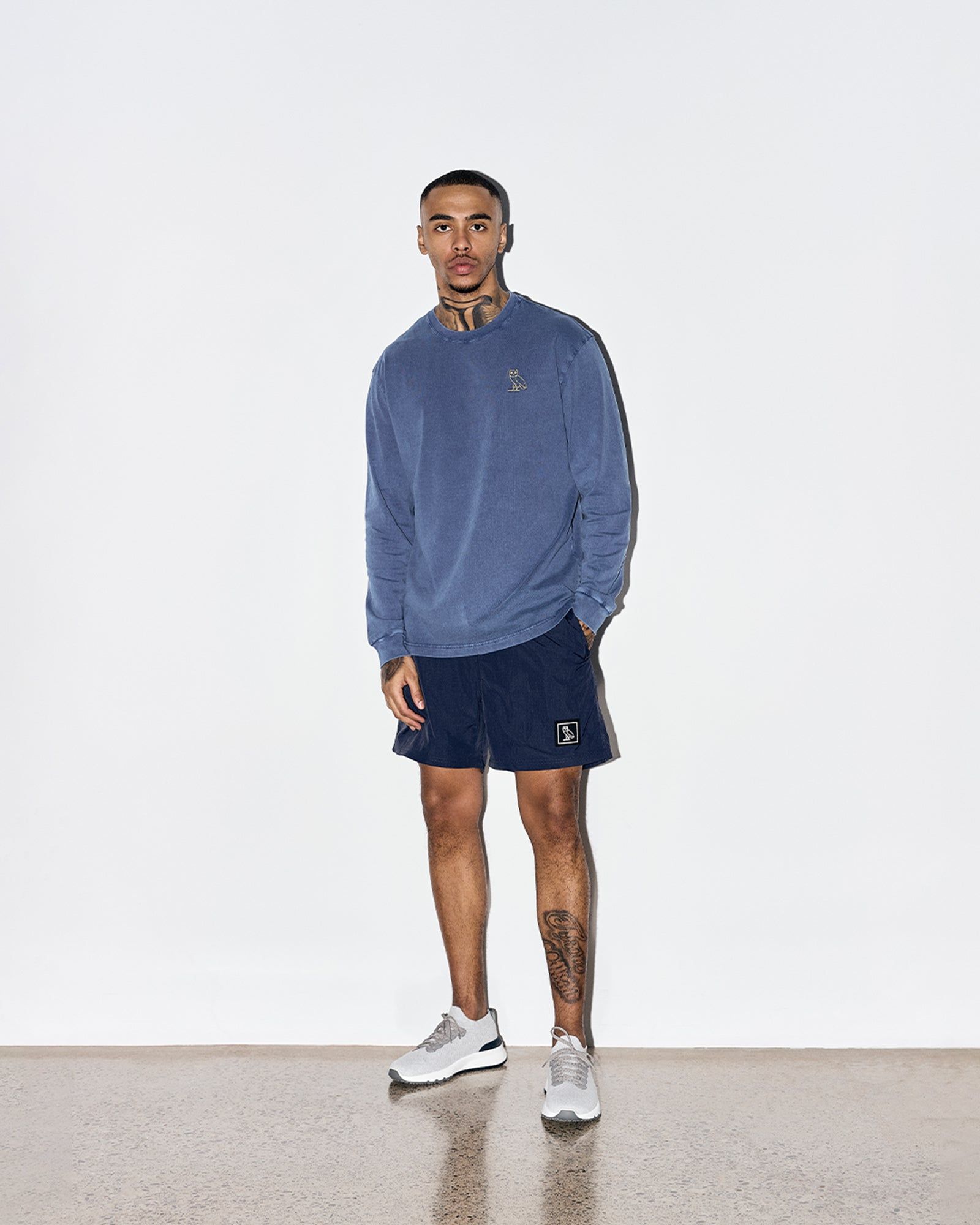 GARMENT DYE LONGSLEEVE T-SHIRT - BLUE sold by OVO product image thumbnail 2