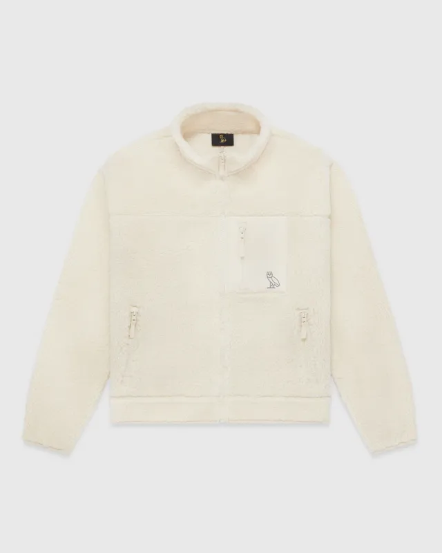Sherpa Full Zip Jacket - Cream sold by OVO