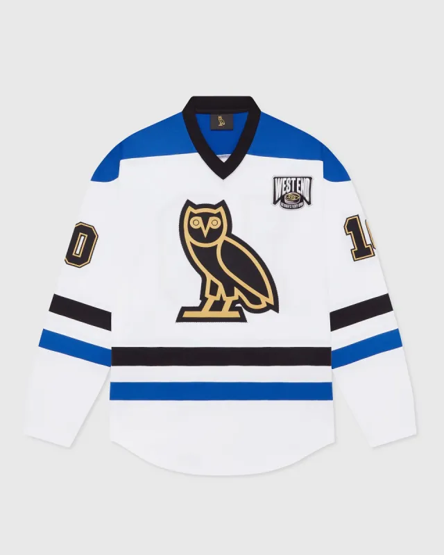 Hockey Jersey - White/Blue sold by OVO