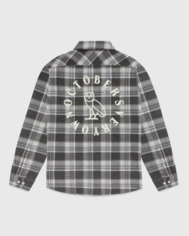 Plaid Flannel Shirt - Heather Grey sold by OVO