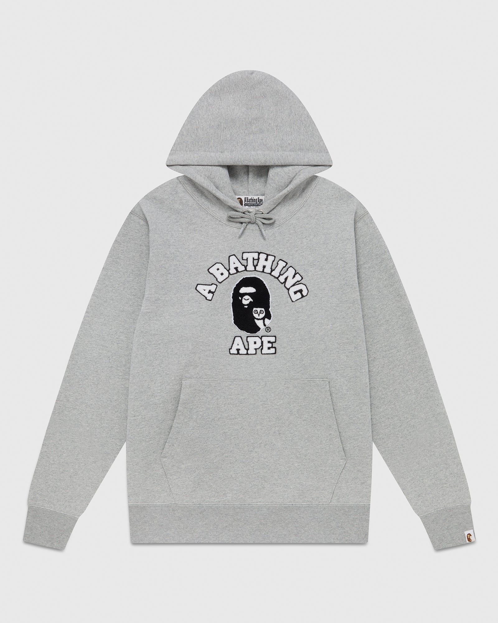 BAPE Chenille College Hoodie - Heather Grey sold by OVO