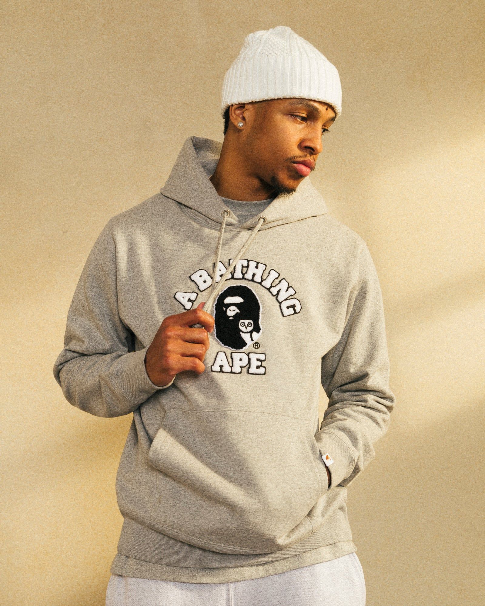 BAPE Chenille College Hoodie - Heather Grey sold by OVO product image thumbnail 2