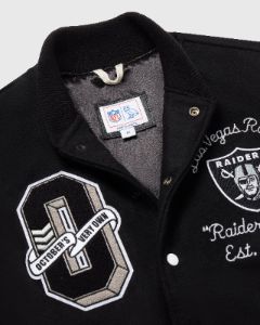 NFL LAS VEGAS RAIDERS VARSITY JACKET - BLACK sold by OVO