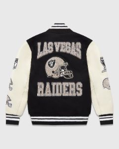 NFL LAS VEGAS RAIDERS VARSITY JACKET - BLACK sold by OVO
