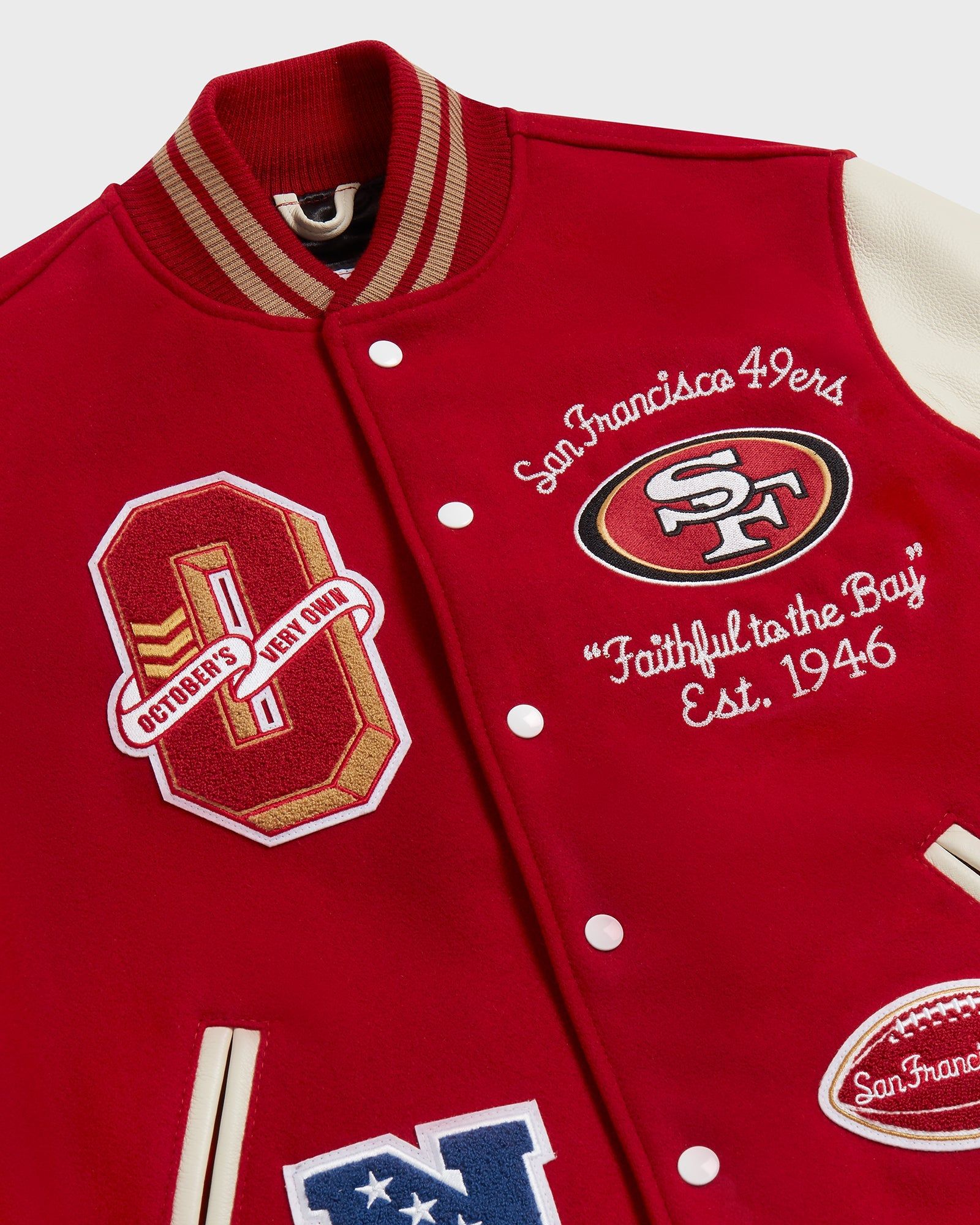 NFL SAN FRANCISCO 49RS VARSITY JACKET - RED sold by OVO product image thumbnail 3