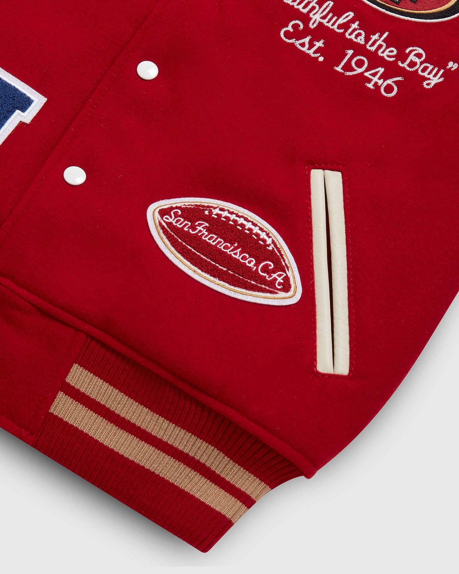 NFL SAN FRANCISCO 49RS VARSITY JACKET - RED sold by OVO product image thumbnail 4
