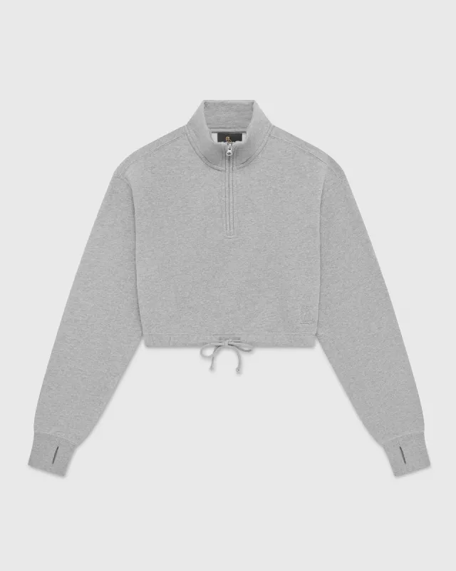 Quarter Zip Mockneck Sweatshirt - Heather Grey sold by OVO