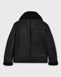 Leather Aviator Jacket - Black sold by OVO