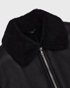 Leather Aviator Jacket - Black sold by OVO