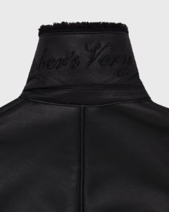 Leather Aviator Jacket - Black sold by OVO
