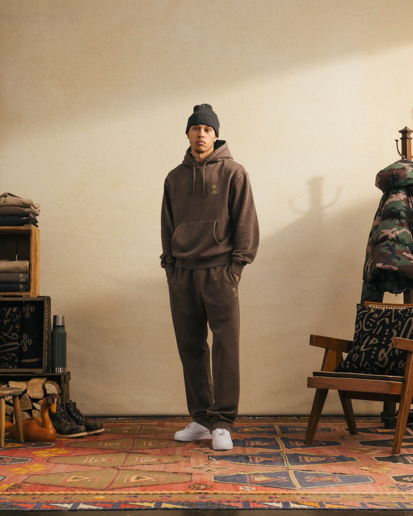 Muskoka Garment Dyed Hoodie - Brown sold by OVO product image thumbnail 2