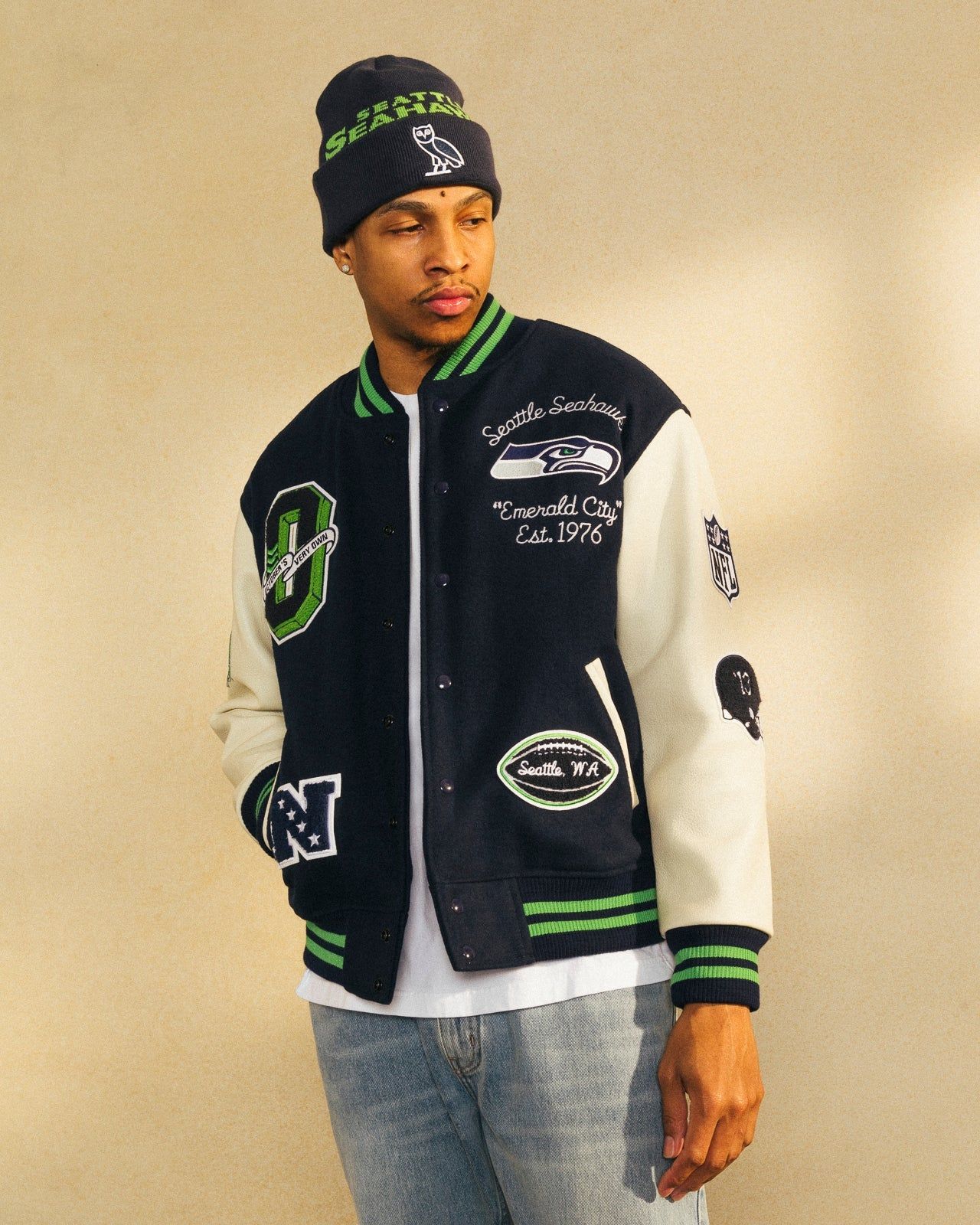 NFL Seattle Seahawks Varsity Jacket - Blue sold by OVO product image thumbnail 2