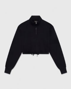Quarter Zip Mockneck Sweatshirt - Black sold by OVO